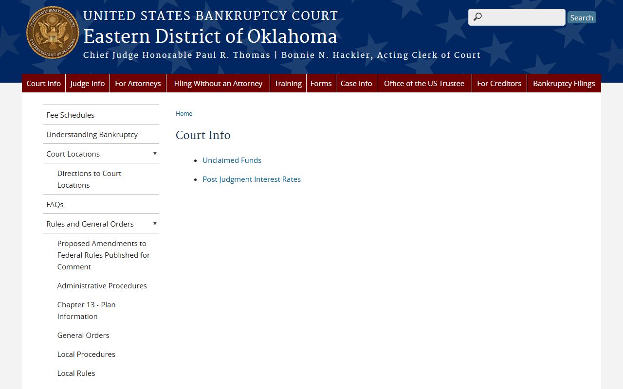 Pontotoc County District Court compared with the Eastern District bankruptcy court